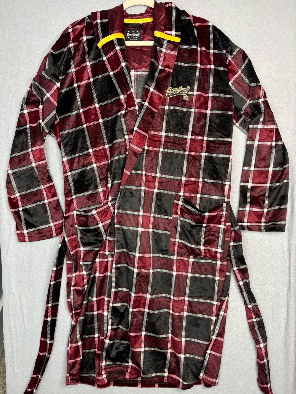 Dogg Supply by Snoop Dogg Plaid Belted Robe Duster S